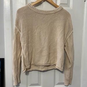 American Eagle size small knitted crew neck sweater in cream
